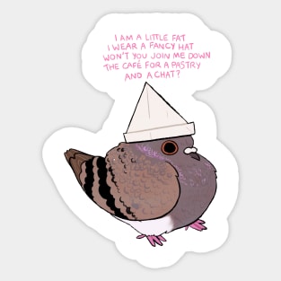 Hat Pigeon (With Text) Sticker